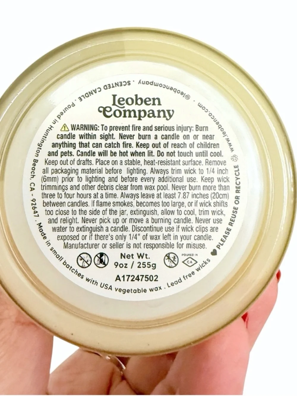 Leoben Company Lavender Bergamot Scented Candle - Cream